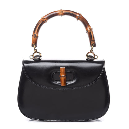 Gucci Calfskin Bamboo Top Handle Bag Black 1 of 17