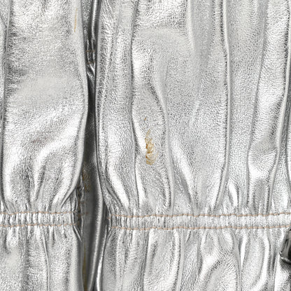 Prada Metallic Nappa Gaufre Messenger Tote Silver 18 of 20