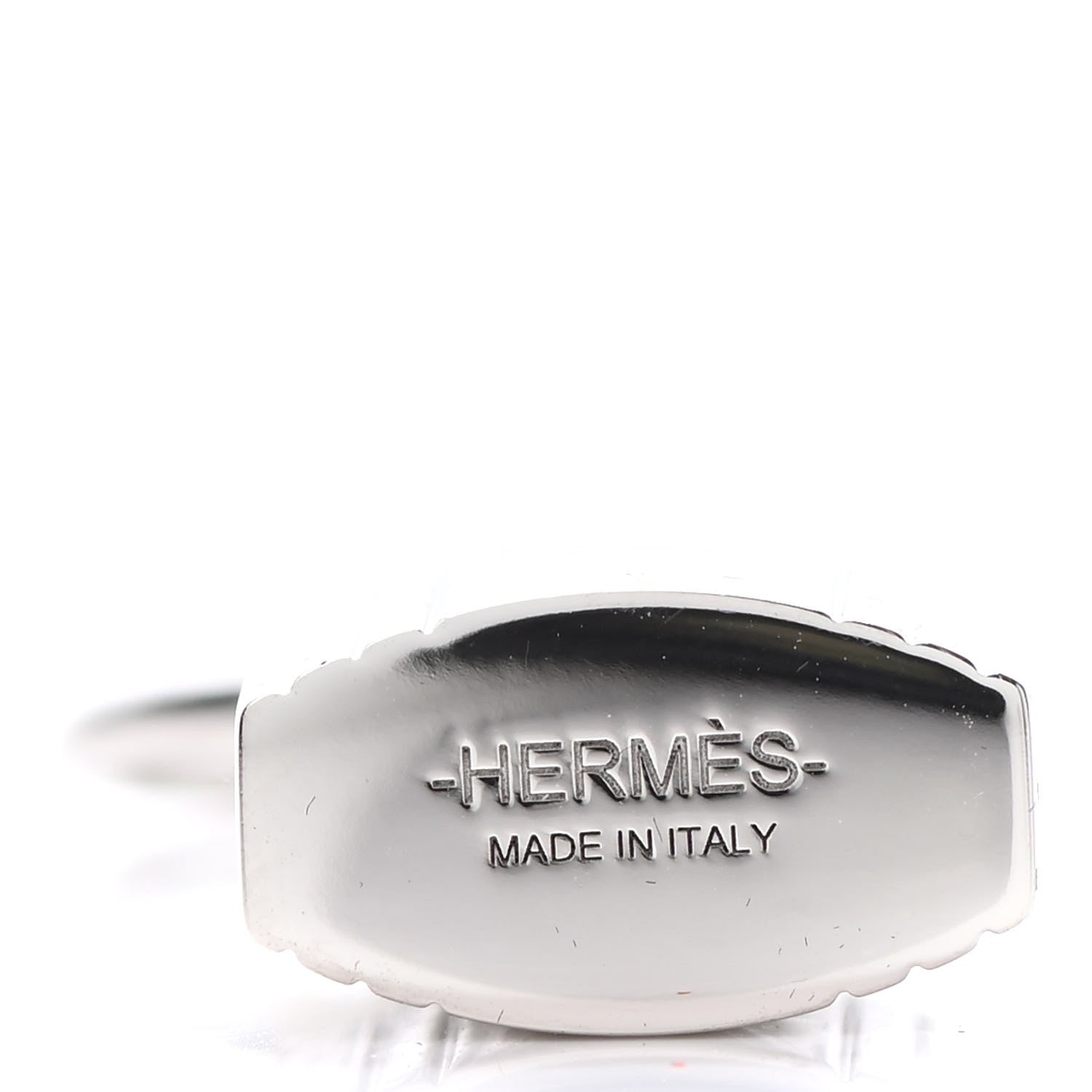 Hermes Palladium Mini Loop Charms Cadenas Scarf Ring Silver 3 of 3