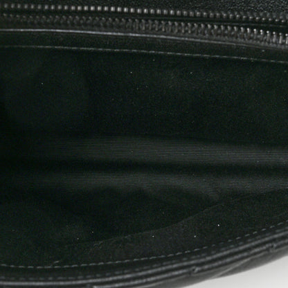 Saint Laurent Sheepskin Matelasse Chevron Monogram Monochrome Medium College Bag Black 5 of 8