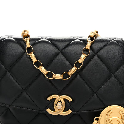 Chanel Lambskin Quilted Small CC Coin Flap Bag Black 8 of 10