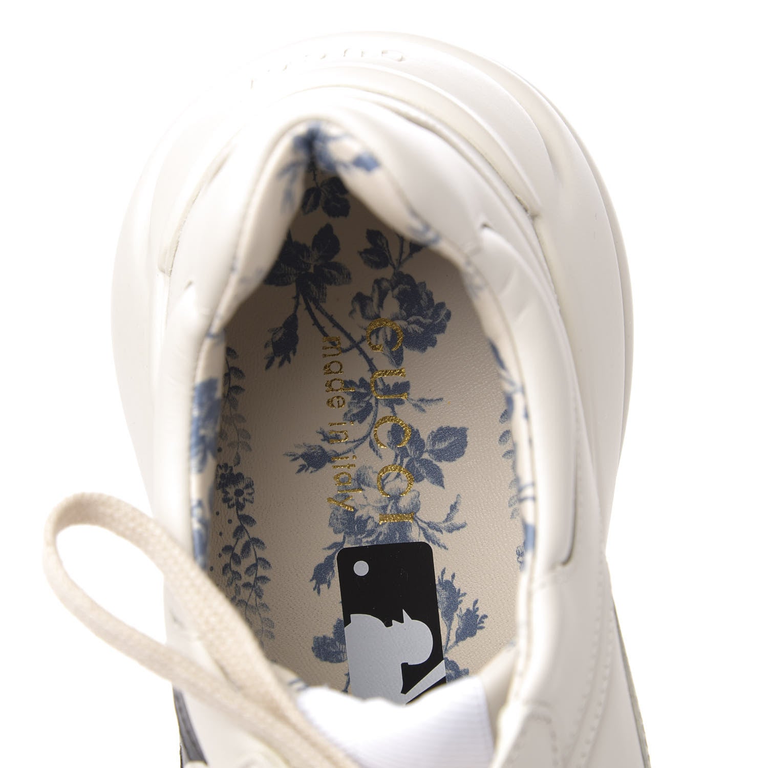 Gucci X MLB Calfskin NY Yankees Mens Rhyton Sneakers 9 Mystic White 7 of 10