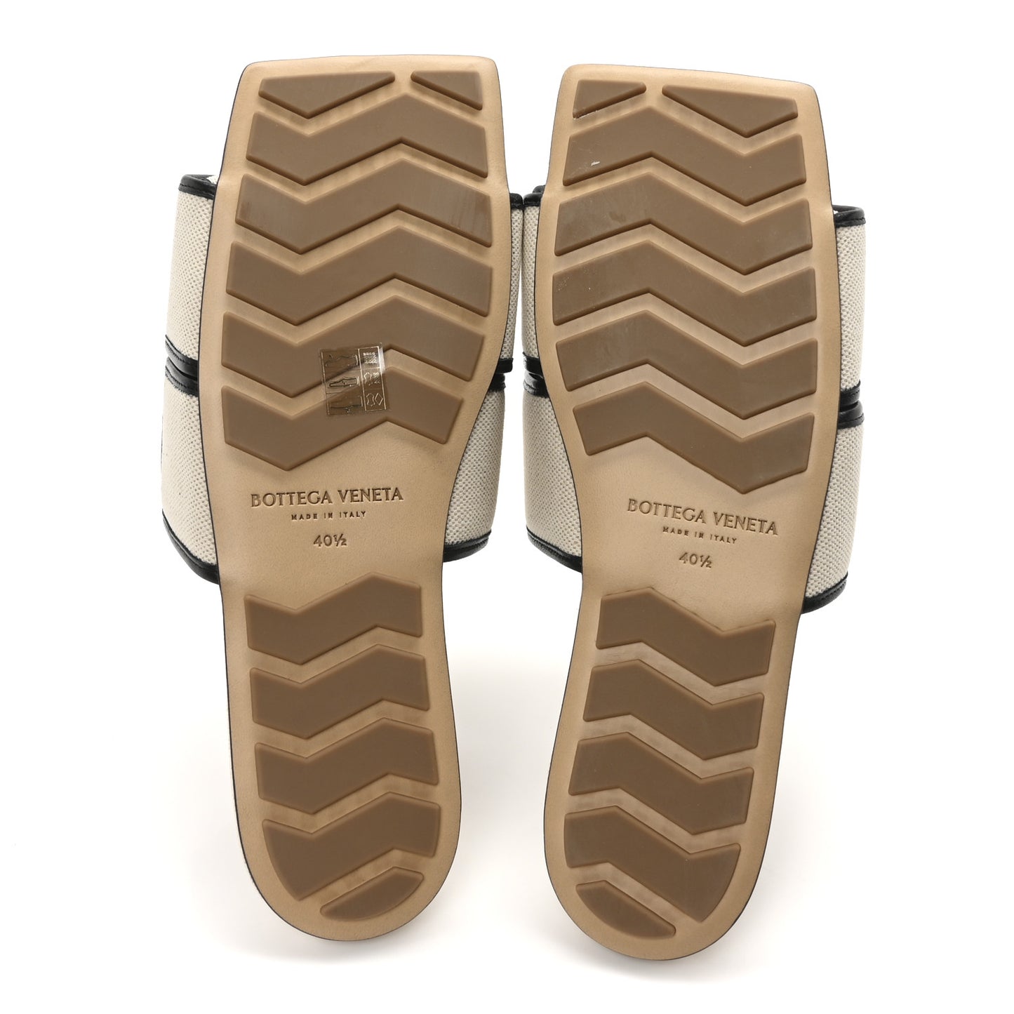 Cassette Canvas Patch Flat Sandals 40.5 Natural Black