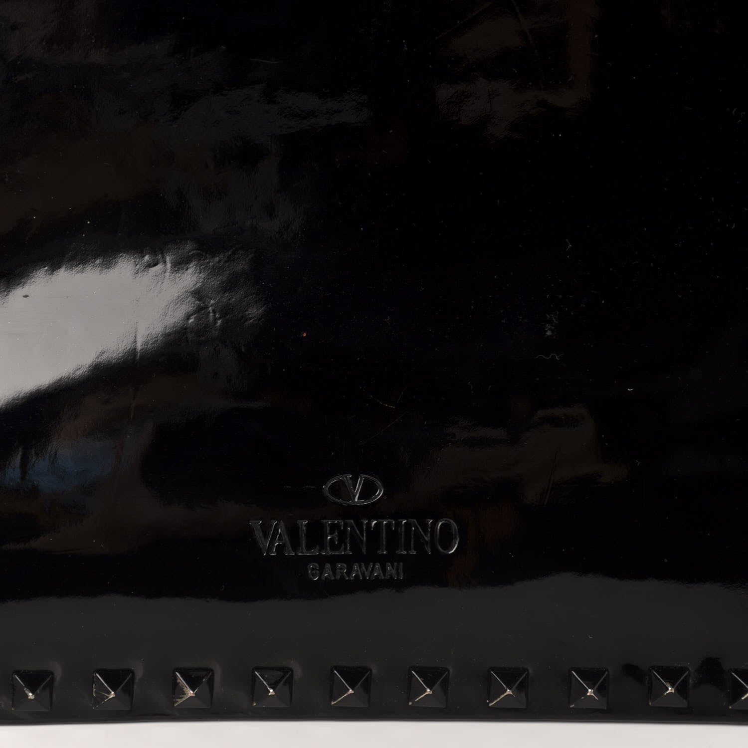 Valentino Garavani Patent Rockstud Flip Lock Tote Black 11 of 13