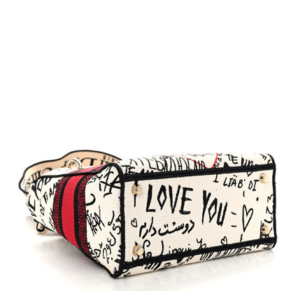 Christian Dior Canvas Medium DiorAmour Graffiti Lady D-Lite Latte 4 of 9