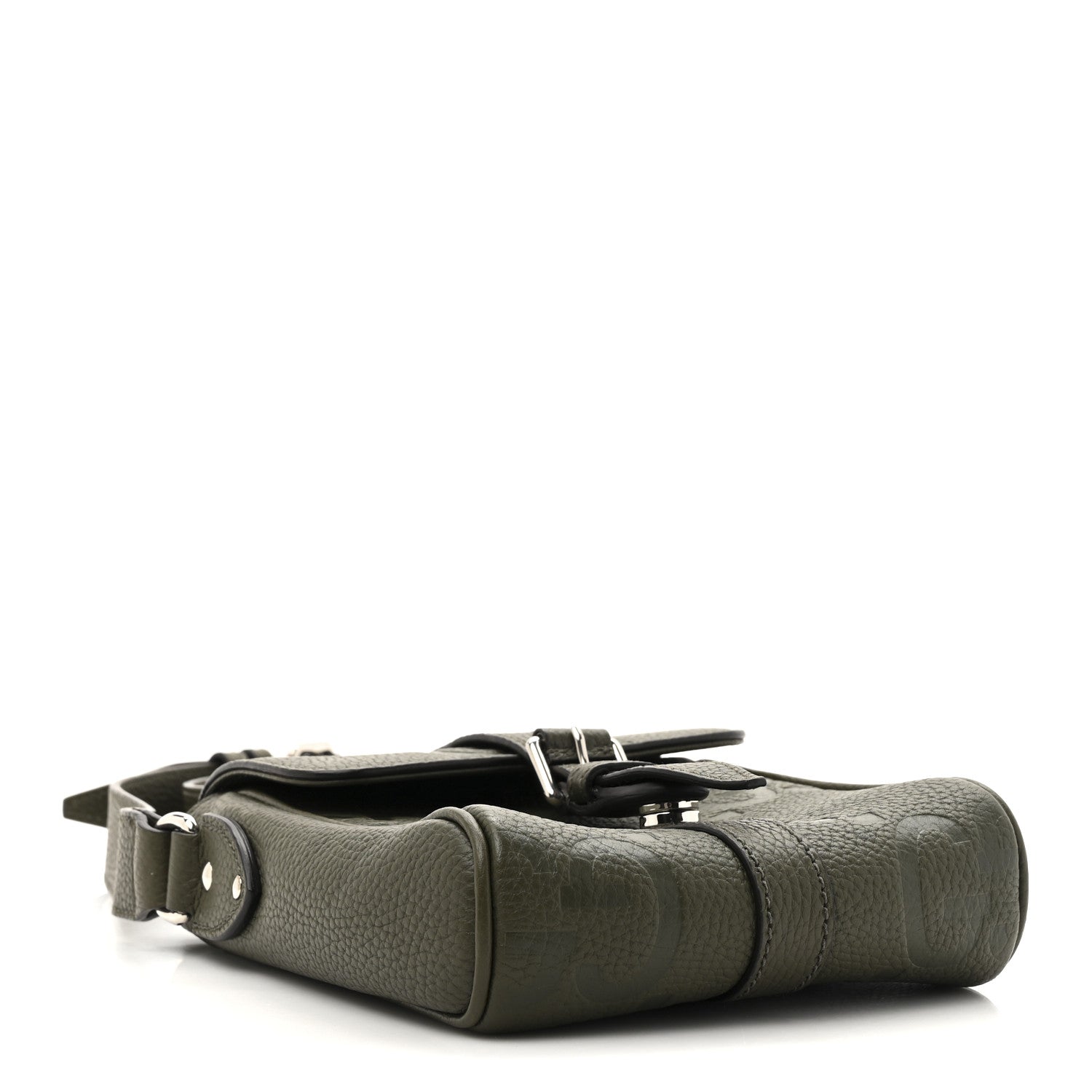 Gucci Piuma Calfskin Jumbo GG Embossed Small Messenger Bag Dark Vine Olive 4 of 10