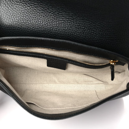 Gucci Pebbled Calfskin Medium Soho Flap Crossbody Black 5 of 9