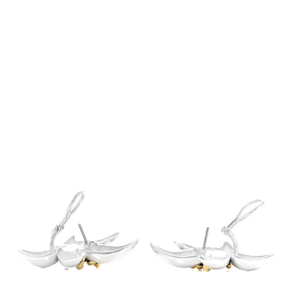 Tiffany Sterling Silver 18K Yellow Gold Black Onyx Starfish Earrings 3 of 5