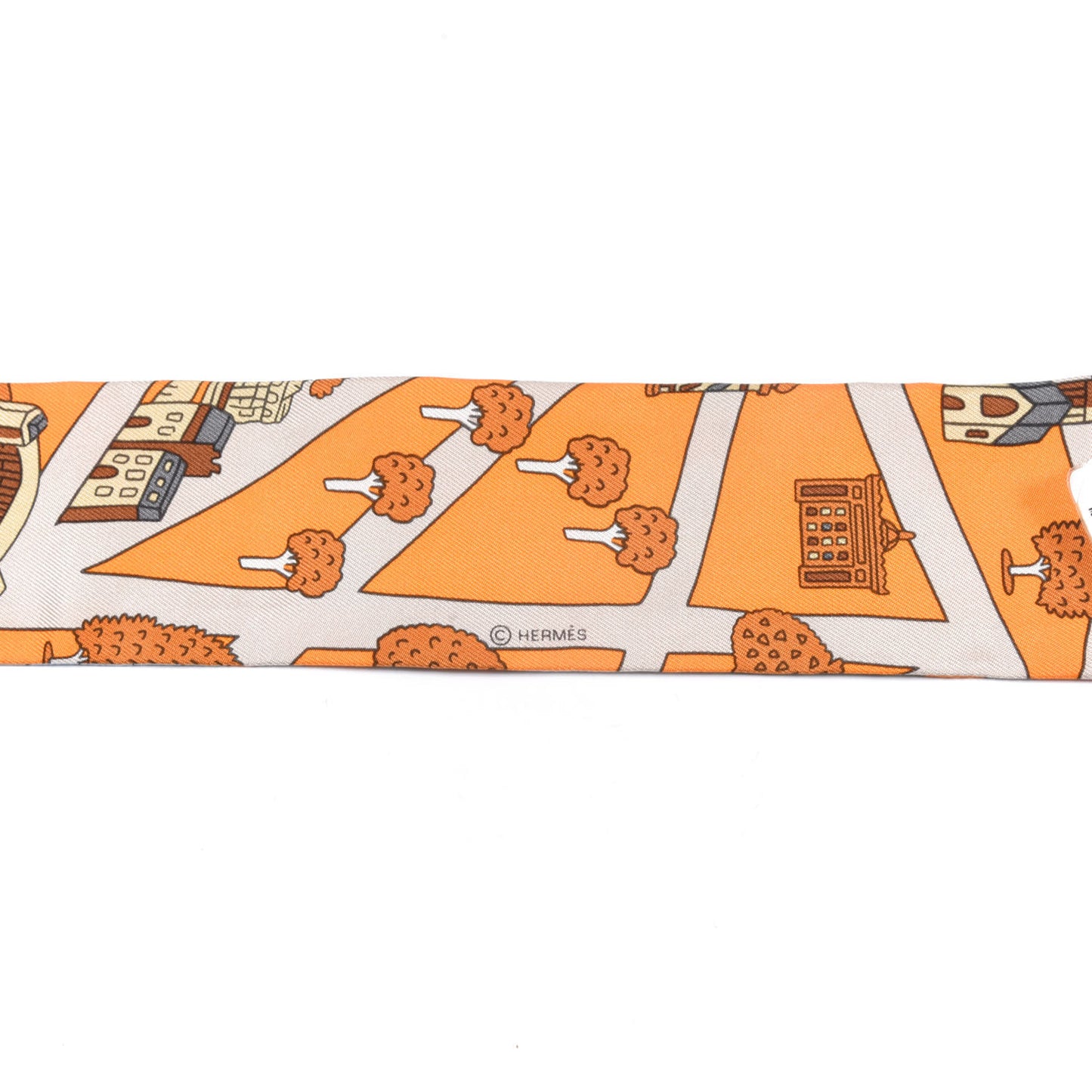 Silk Les Nouveaux Amoureux de Paris Twilly Orange Ciel Beige