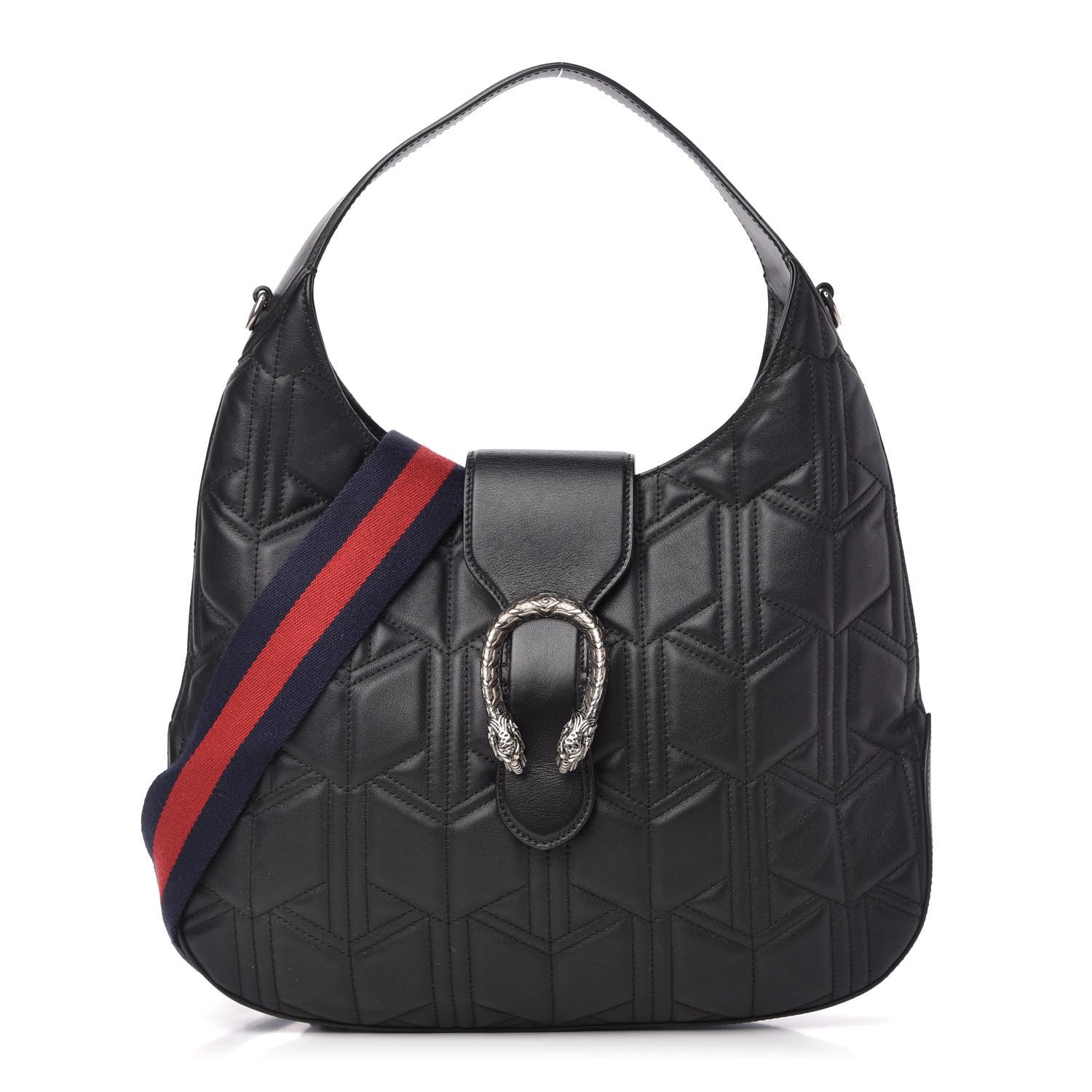 Gucci Calfskin Web Quilted Medium Dionysus Hobo Black 1 of 11