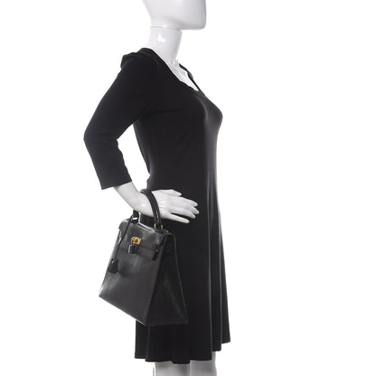 Hermes Lizard Kelly Sellier 32 Black 2 of 35
