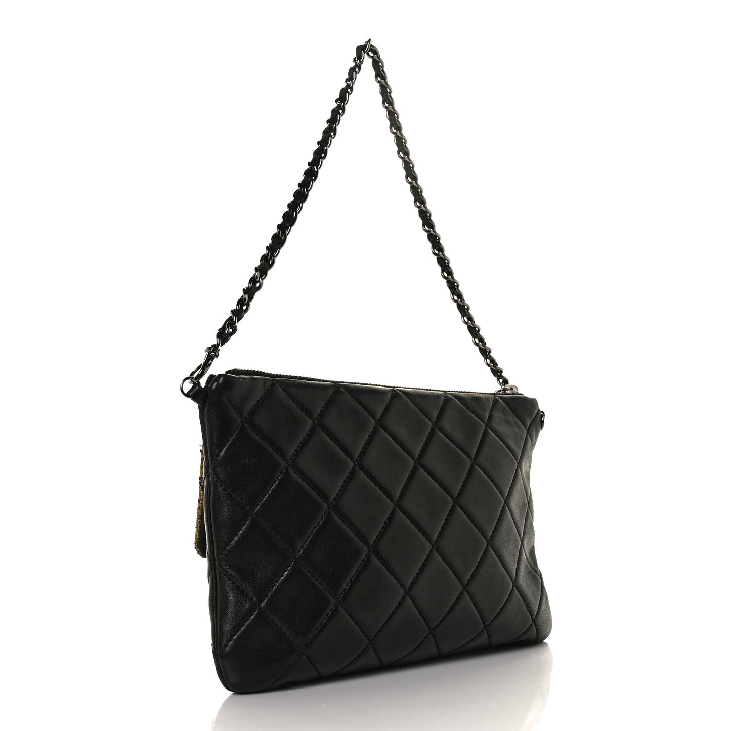 Lambskin Mineral Nights Wristlet Gold Black