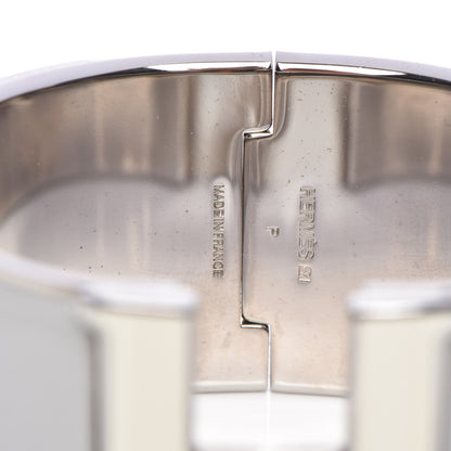 Hermes Extra Wide Clic Clac H Bracelet GM Gris Clair White 4 of 5