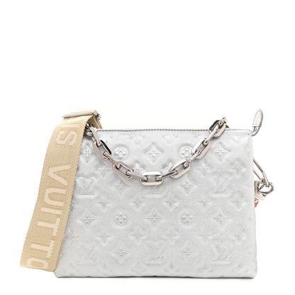 Louis Vuitton Metallic Lambskin Embossed Monogram Coussin PM Silver 1 of 12