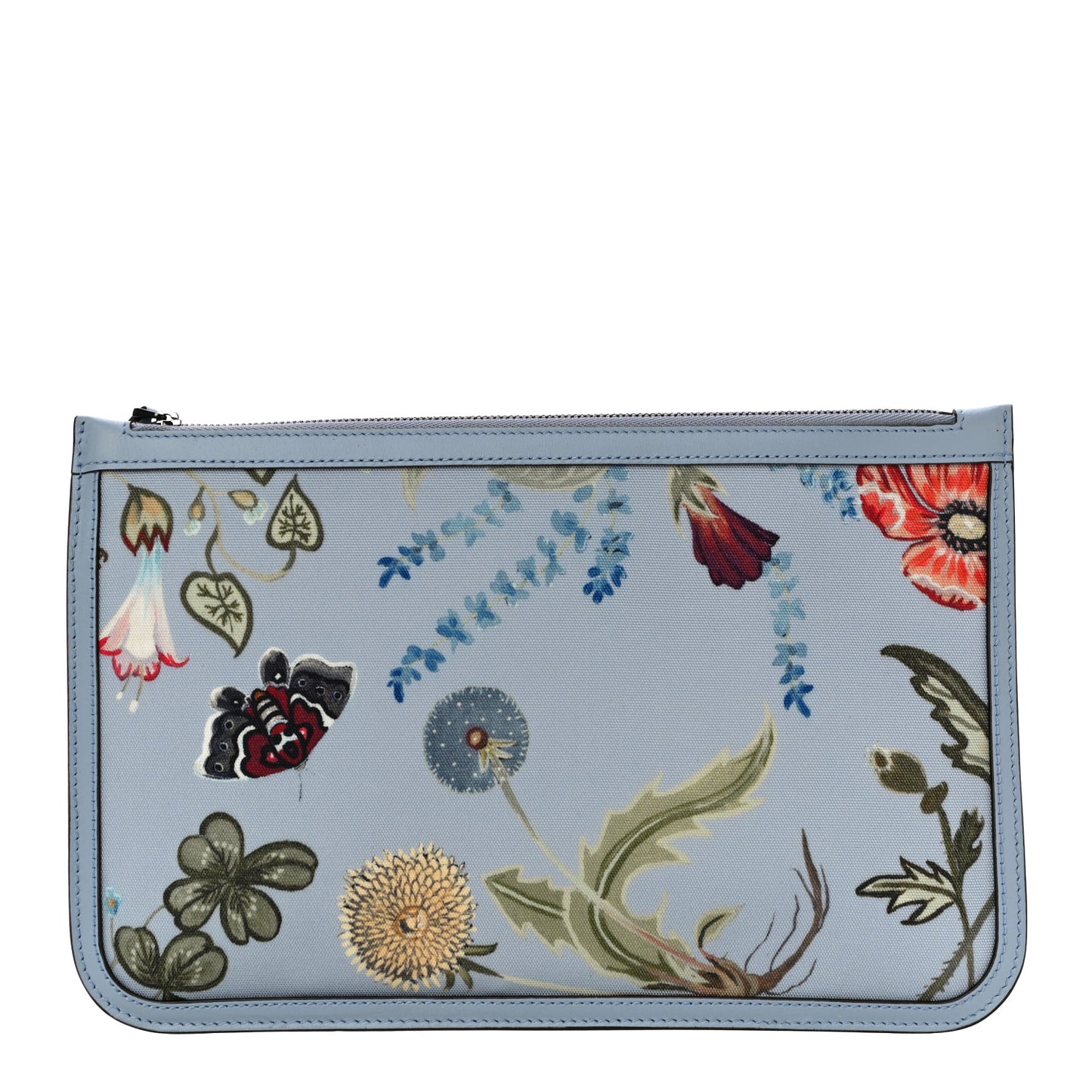Canvas Flora Knight Zip Pouch Dusty Blue