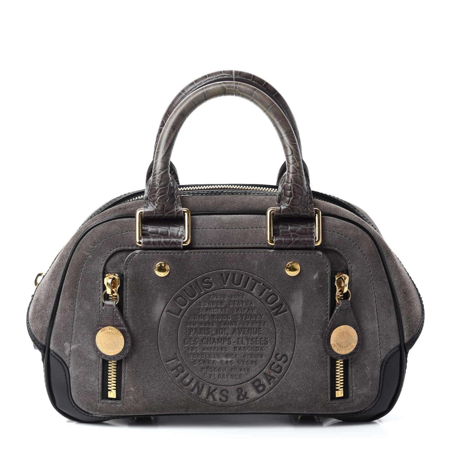 Louis Vuitton Havane Stamped Trunk Bowler PM Gray 1 of 10
