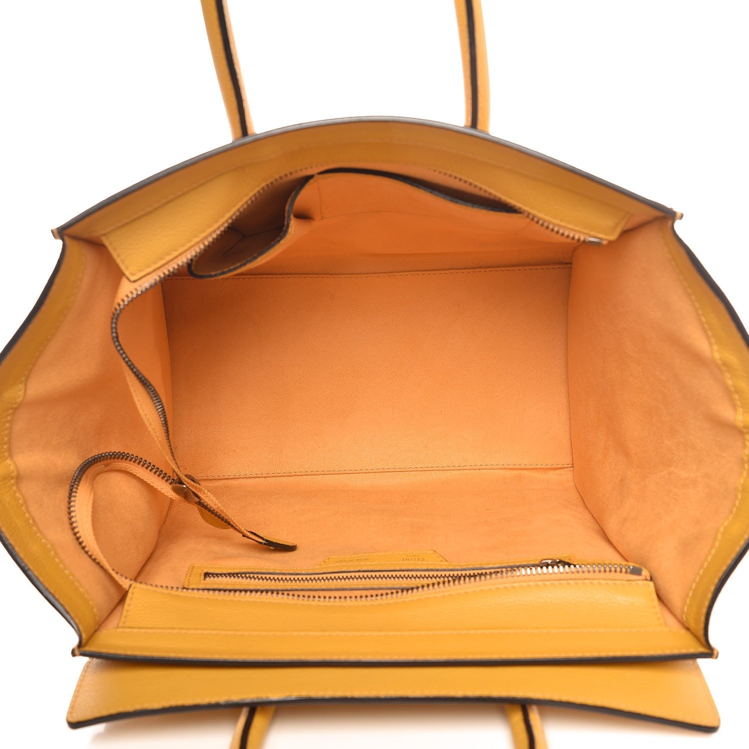 Celine Drummed Calfskin Mini Luggage Ocre 5 of 11