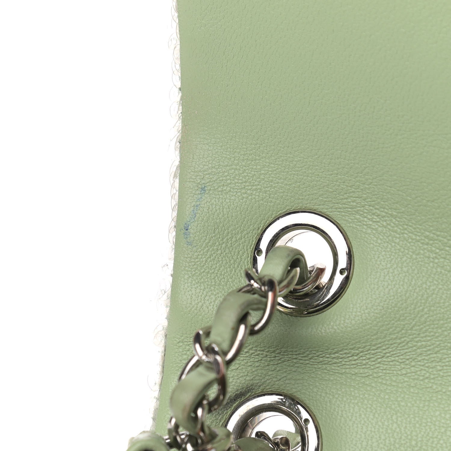 Chanel Sequin Mini Waterfall Flap Green Light Green Yellow 15 of 16