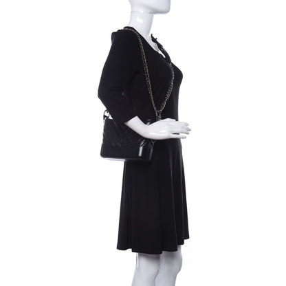 Chanel Aged Calfskin Chevron Quilted Small Gabrielle Hobo Black 2 of 11