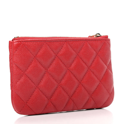 Chanel Caviar Quilted Small Cosmetic Case Red 3 of 8
