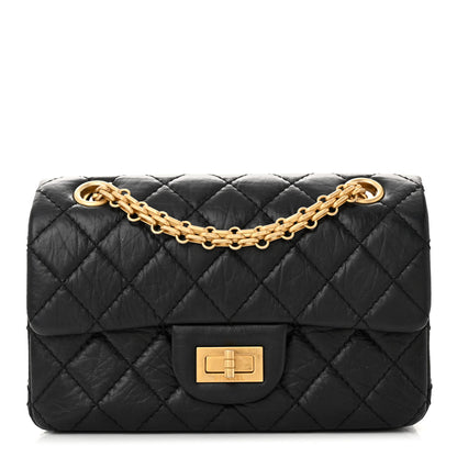 Chanel Aged Calfskin Quilted 2.55 Reissue Mini Flap Black 1 of 14