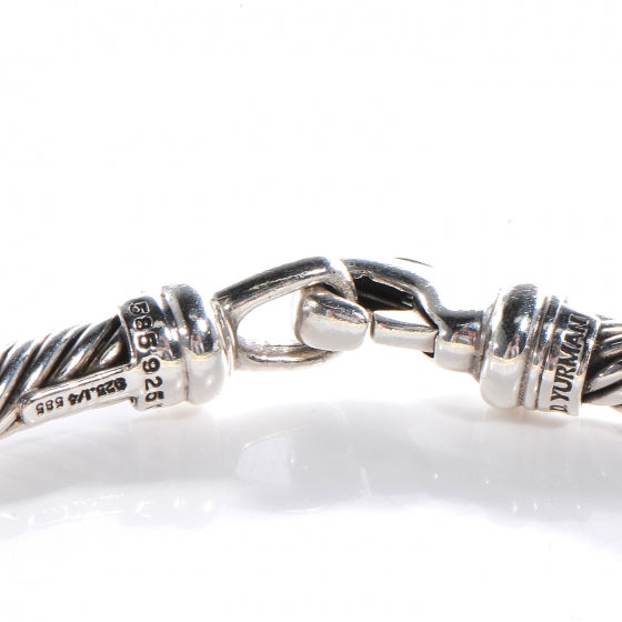 David Yurman Sterling Silver 14K Yellow Gold 5mm Metro Cable Bracelet 3 of 4