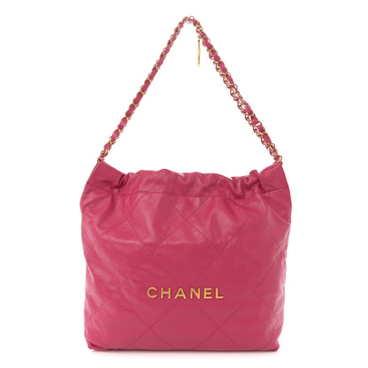 Chanel Shiny Calfskin Quilted Small Chanel 22 Fuchsia 1 of 12