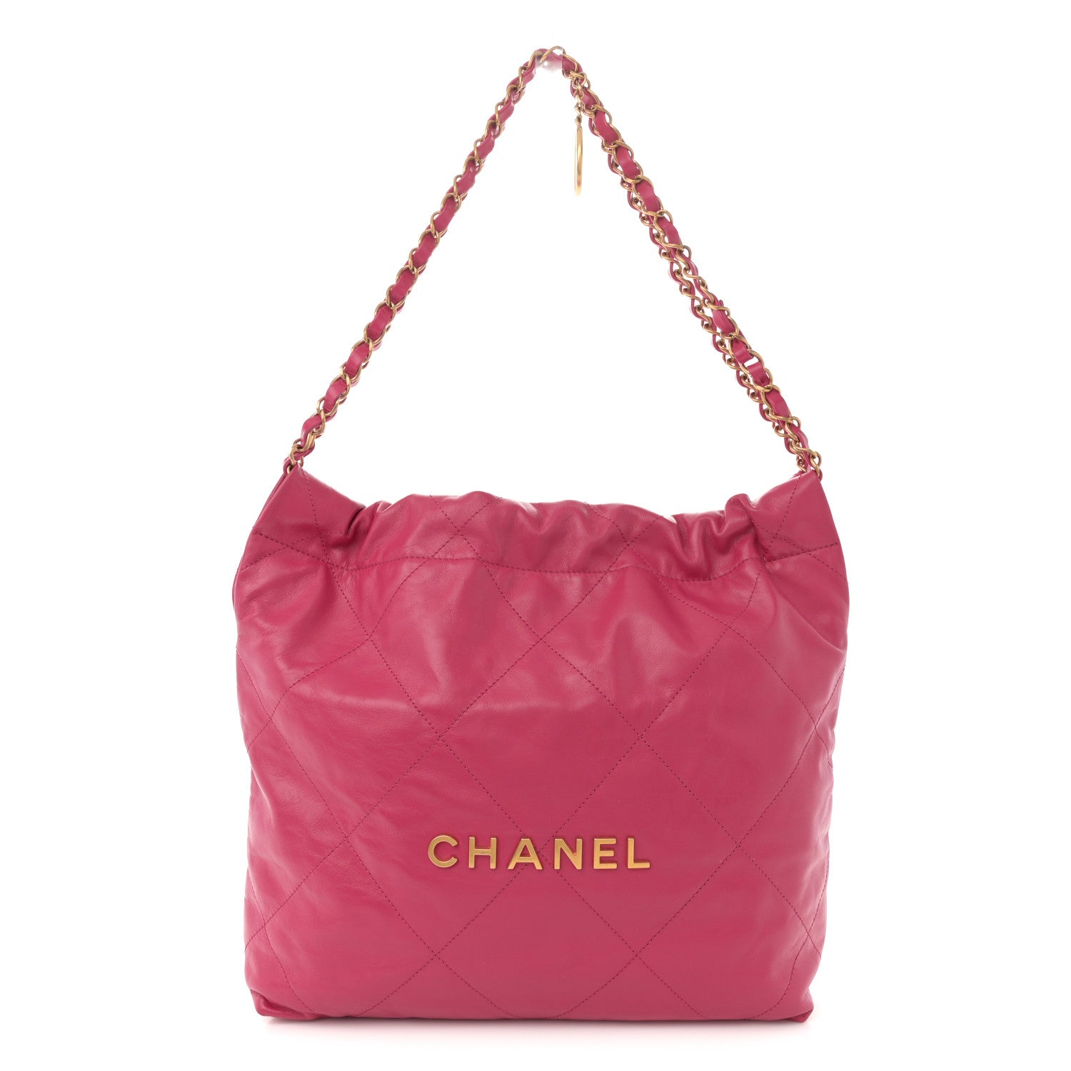 Chanel Shiny Calfskin Quilted Small Chanel 22 Fuchsia 1 of 12