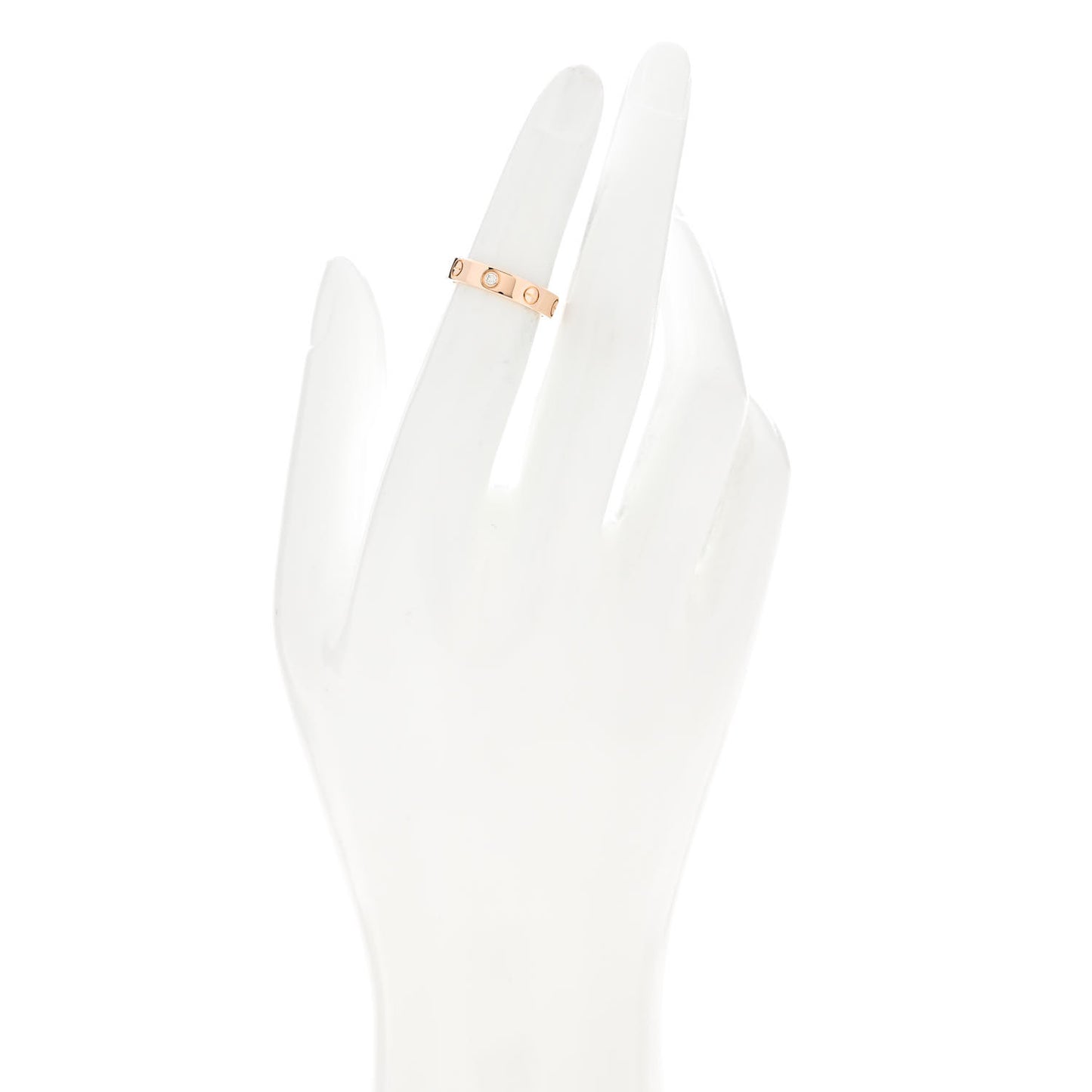 18K Pink Gold Diamond 4mm LOVE Wedding Band Ring 48 4.5