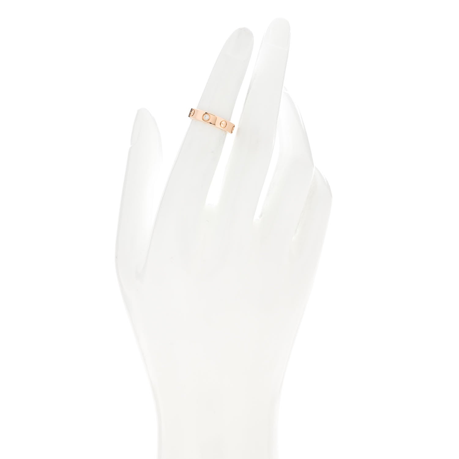 Cartier 18K Pink Gold Diamond 4mm LOVE Wedding Band Ring 48 4.5 2 of 4