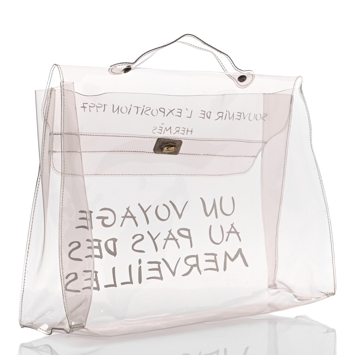 Hermes Vinyl Souvenir De L'Exposition Kelly Transparent 3 of 12