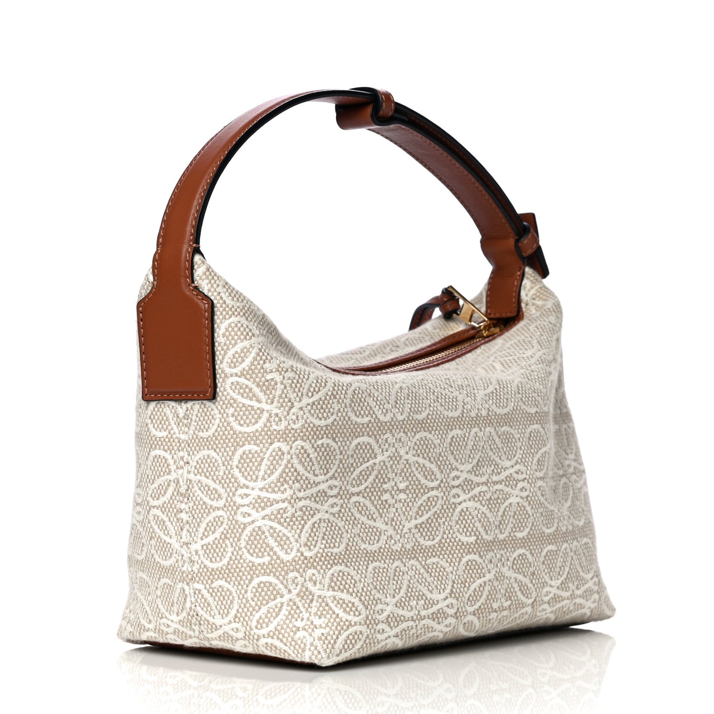 Jacquard Anagram Calfskin Small Cubi Bag Ecru Tan