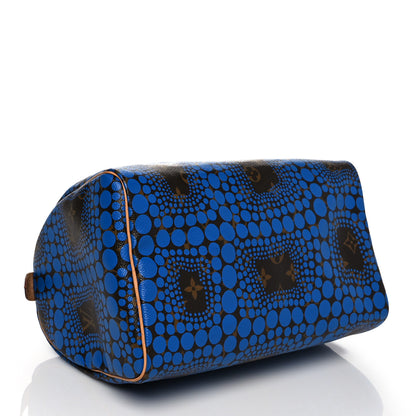 Louis Vuitton Monogram Kusama Town Speedy 30 Blue 4 of 12