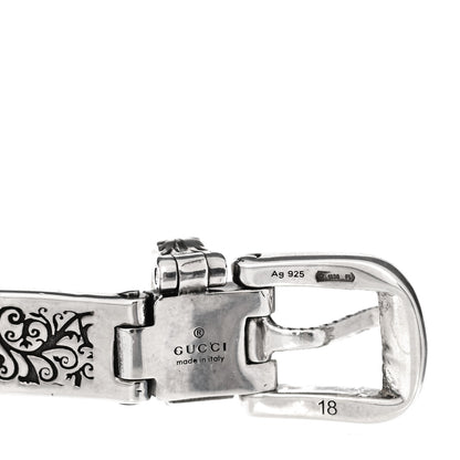 Gucci Sterling Silver Enamel Garden Feline Buckle Bracelet Blue 4 of 6