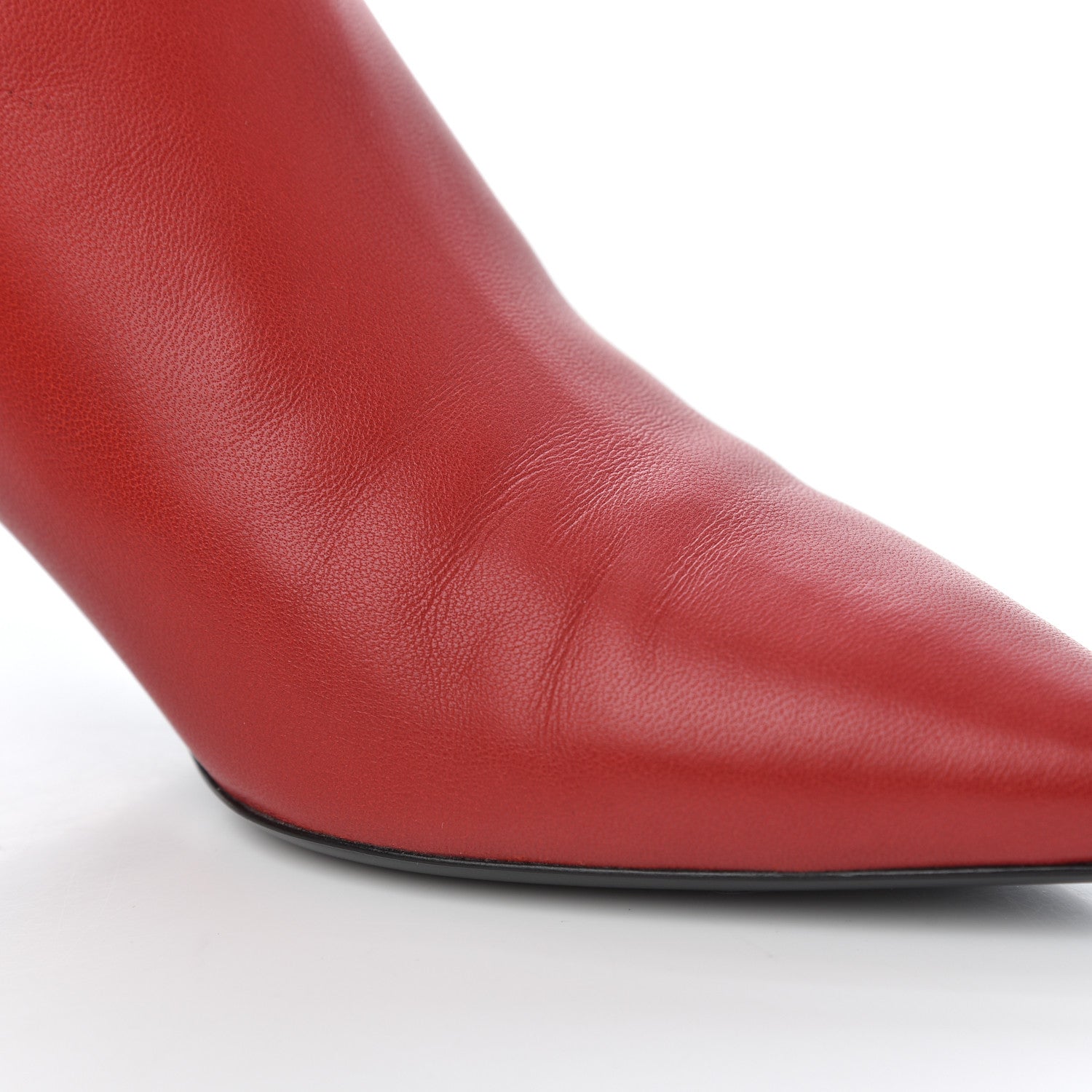 Saint Laurent Calfskin Studded Charlotte 55 Boots 36 Red 15 of 16