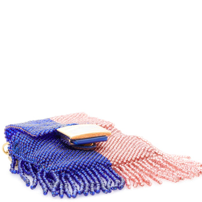 Fendi Glass Beaded Mini Pico Baguette Charm Blue Salmone 3 of 8
