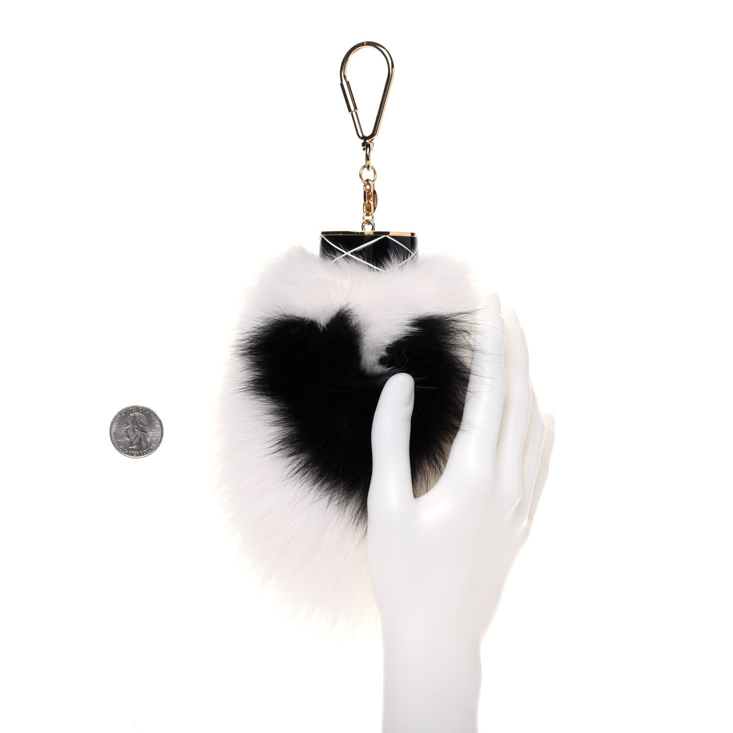 Louis Vuitton Fox Fur Fuzzy V Bag Charm White 2 of 5