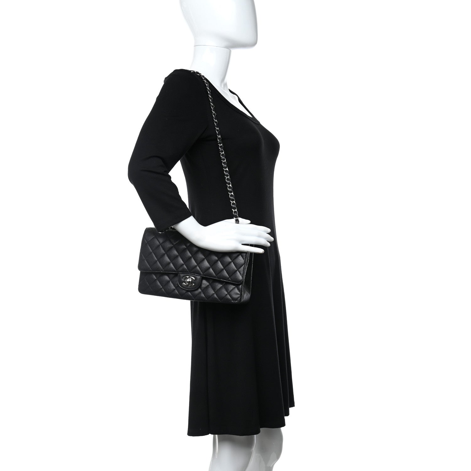 Chanel Caviar Quilted Medium Double Flap Black 3 of 9