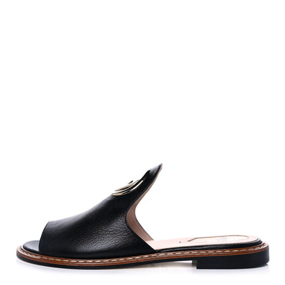 Fendi Calfskin F is Fendi Flat Mules 37 Black 1 of 9
