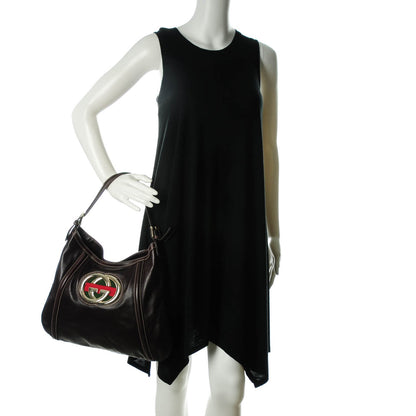 Gucci Calfskin Medium Britt Hobo Dark Brown 2 of 7