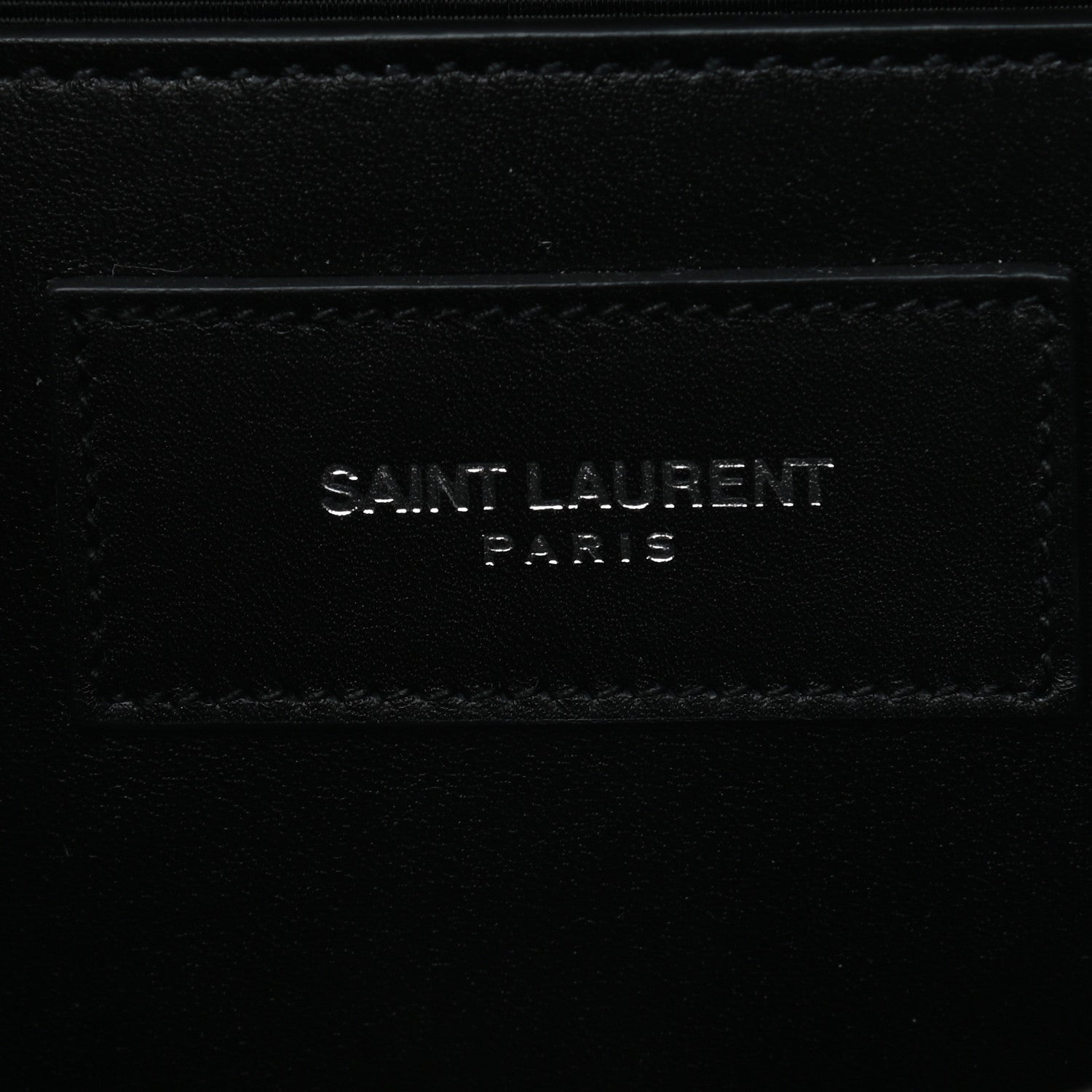 Saint Laurent Calfskin Monogram Printed Leopard Cassandre Clutch Black White 6 of 7