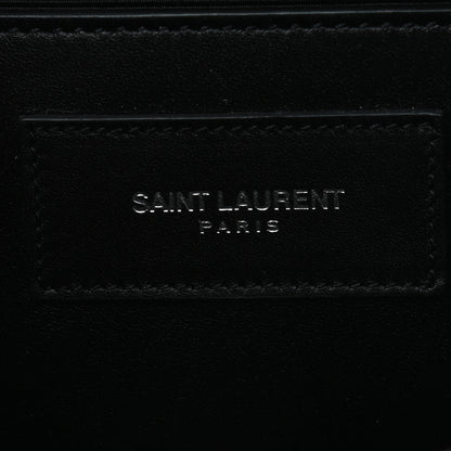 Saint Laurent Calfskin Monogram Printed Leopard Cassandre Clutch Black White 6 of 7