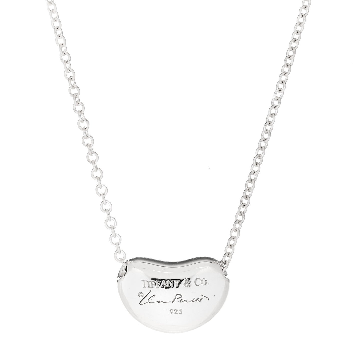 Sterling Silver 11mm Elsa Peretti Bean Pendant Necklace