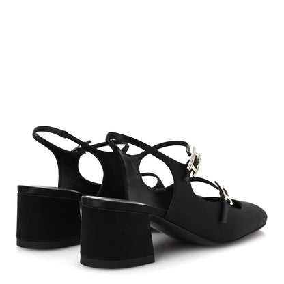 Hermes Satin Rhinestone Jackie 50 Pumps 37 Black 5 of 11