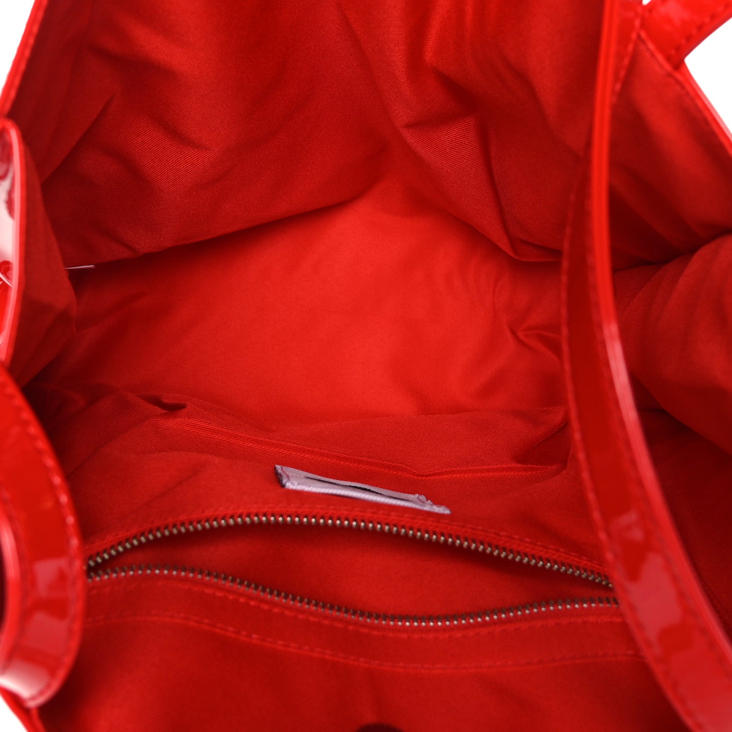 Patent Vegan Leather Medium Shopping Bag Red