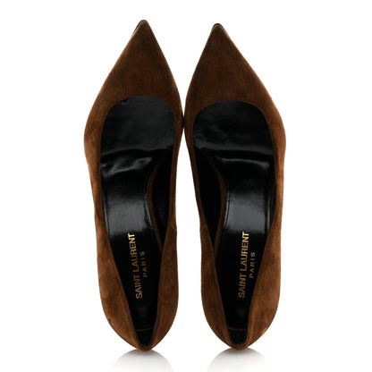 Saint Laurent Suede Calfskin Opyum 110 Pumps 40 Cachemere 40 Cachemere Gold 2 of 11