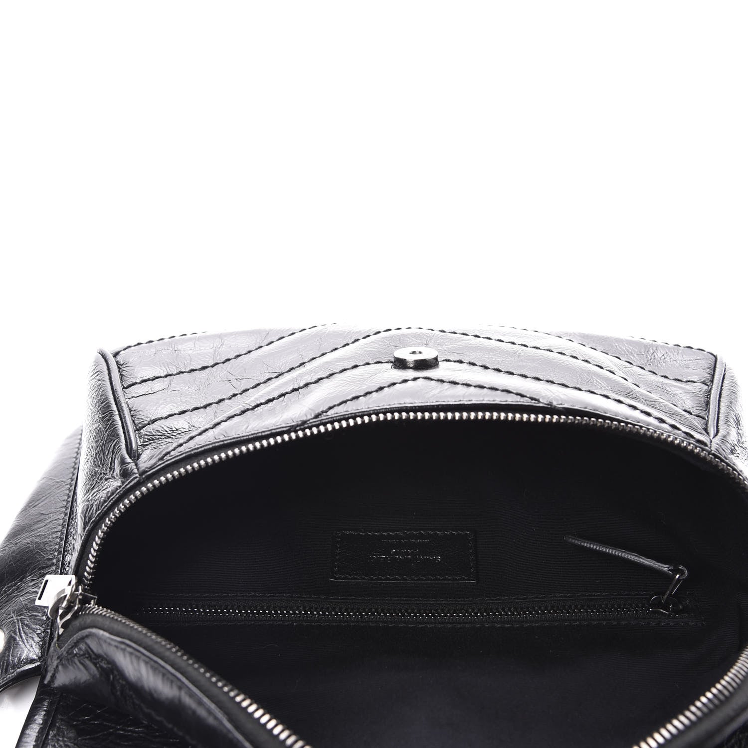 Saint Laurent Crinkled Calfskin Matelasse Monogram Niki Body Bag Black 6 of 12