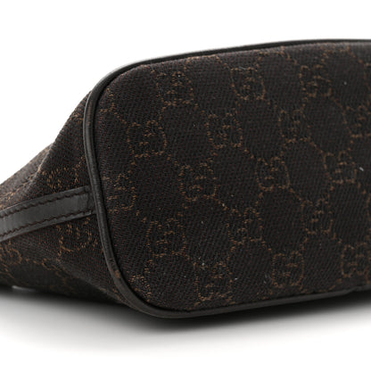 Gucci Denim Monogram Boat Pochette Dark Brown 9 of 15