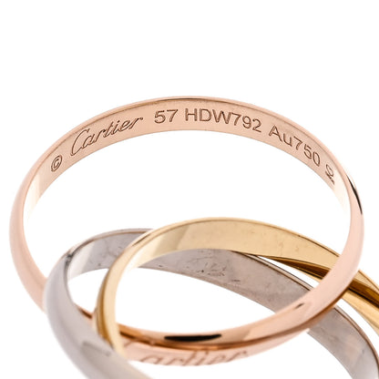 Cartier 18K Pink Yellow White Gold Classic Trinity Ring 57 8 4 of 5