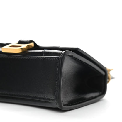 Balenciaga Shiny Box Calfskin Hourglass Top Handle Bag Mini with Chain Black 9 of 10